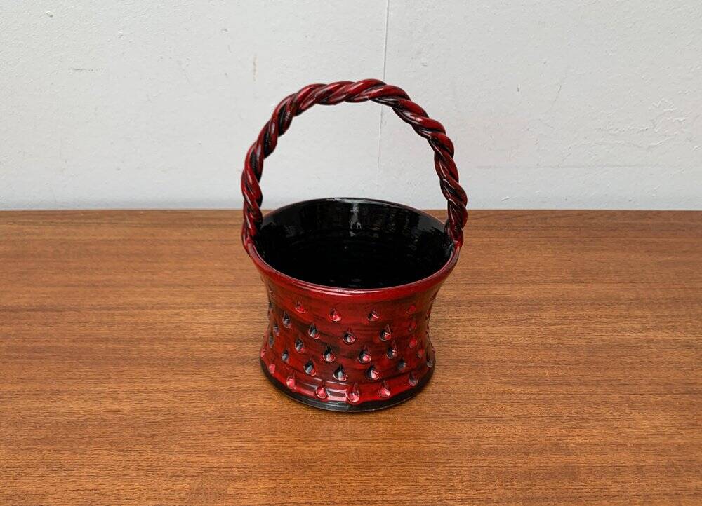 Italian ceramic vase Strawberries by Fratelli Fantullacci for Bitossi, 1960s