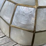 Mother-of-pearl and brass pendant light