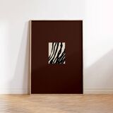 Abstract modern brown giclee print, 50x70cm