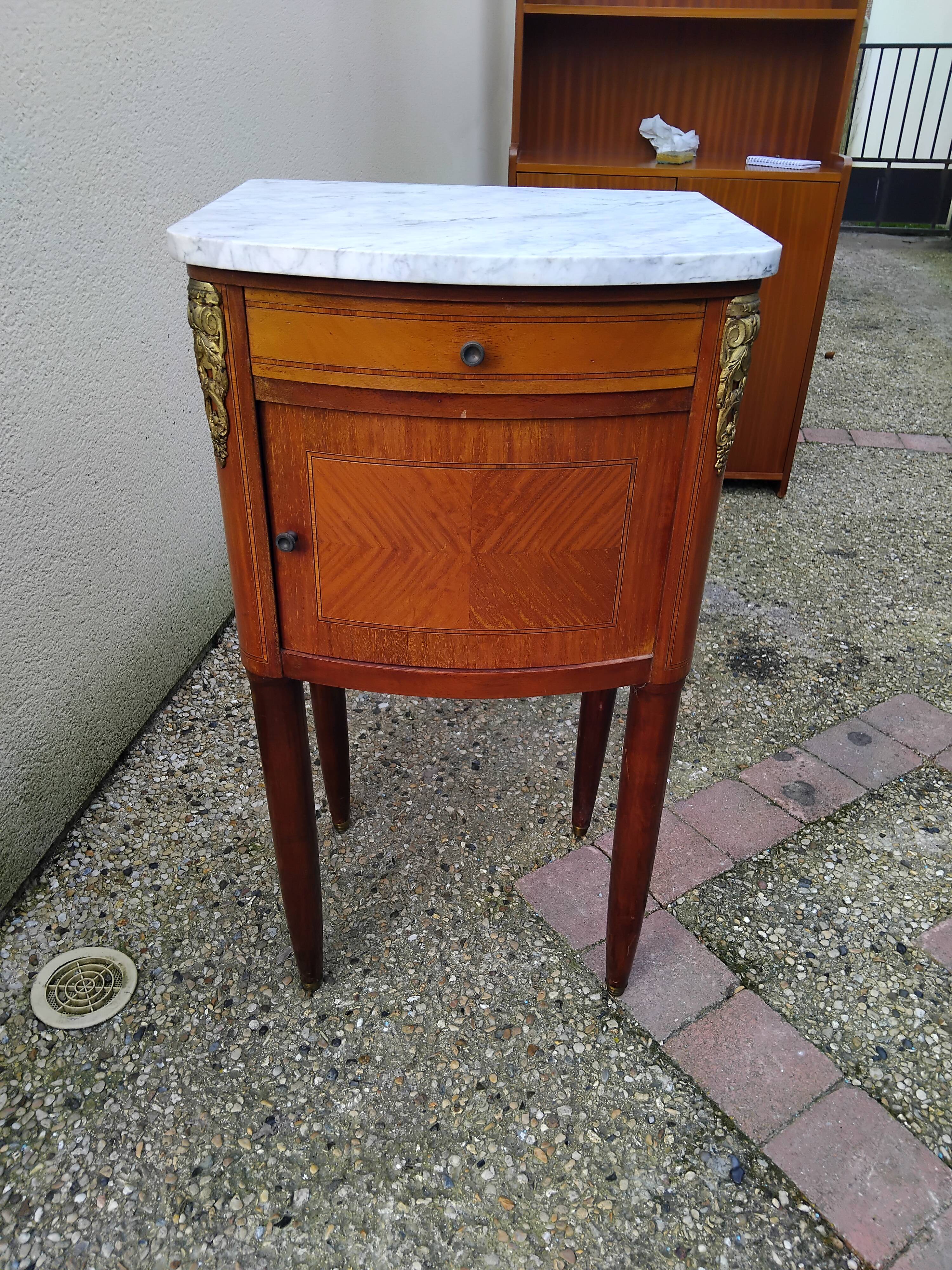 Antique vintage Louis XVI bedside table