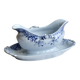 Antique faience sauceboat Sarreguemines U&C model Mimosa blue