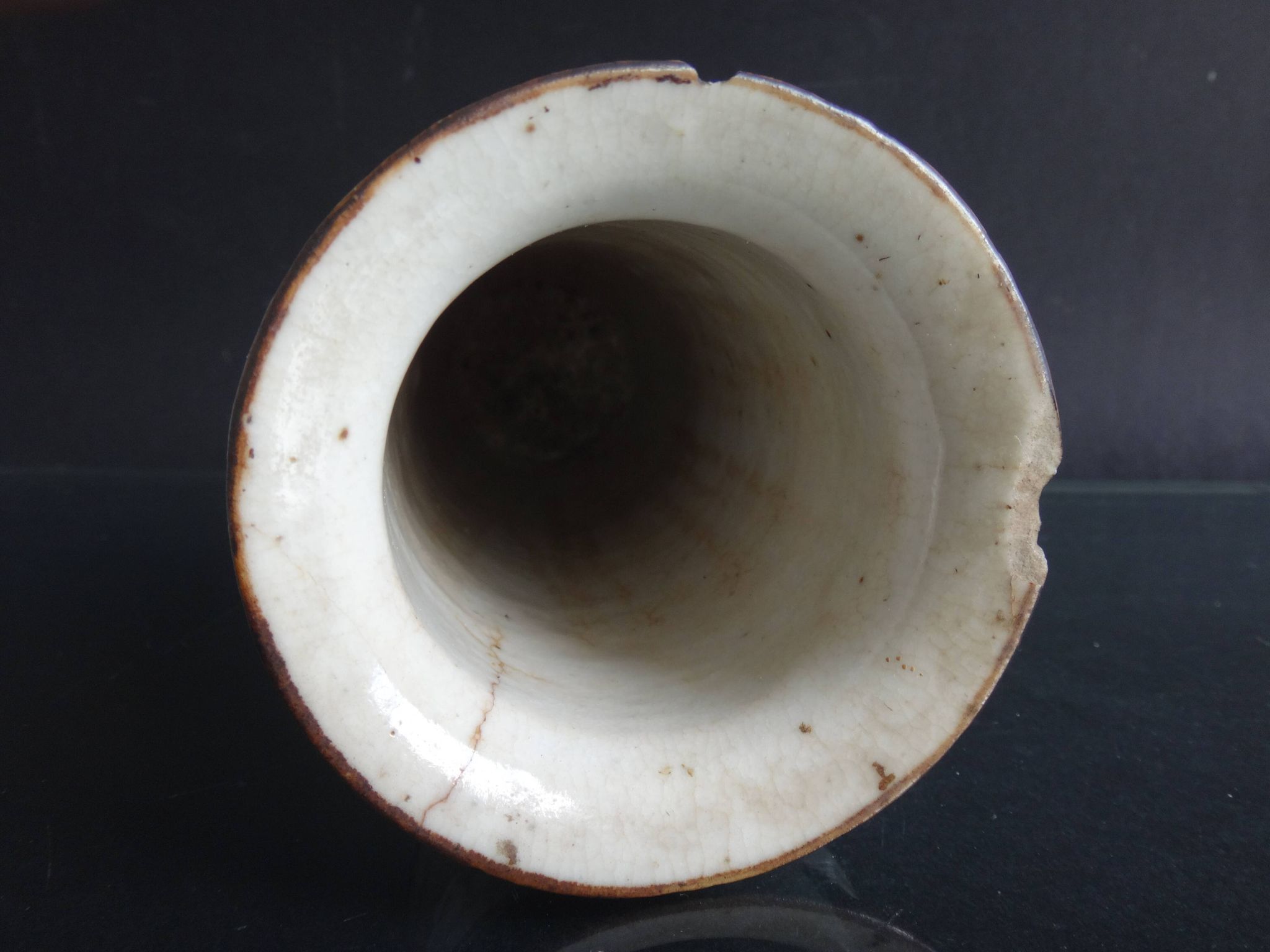 Former Chinese roll vase nanjing China white blue porcelain Qing XIX brand