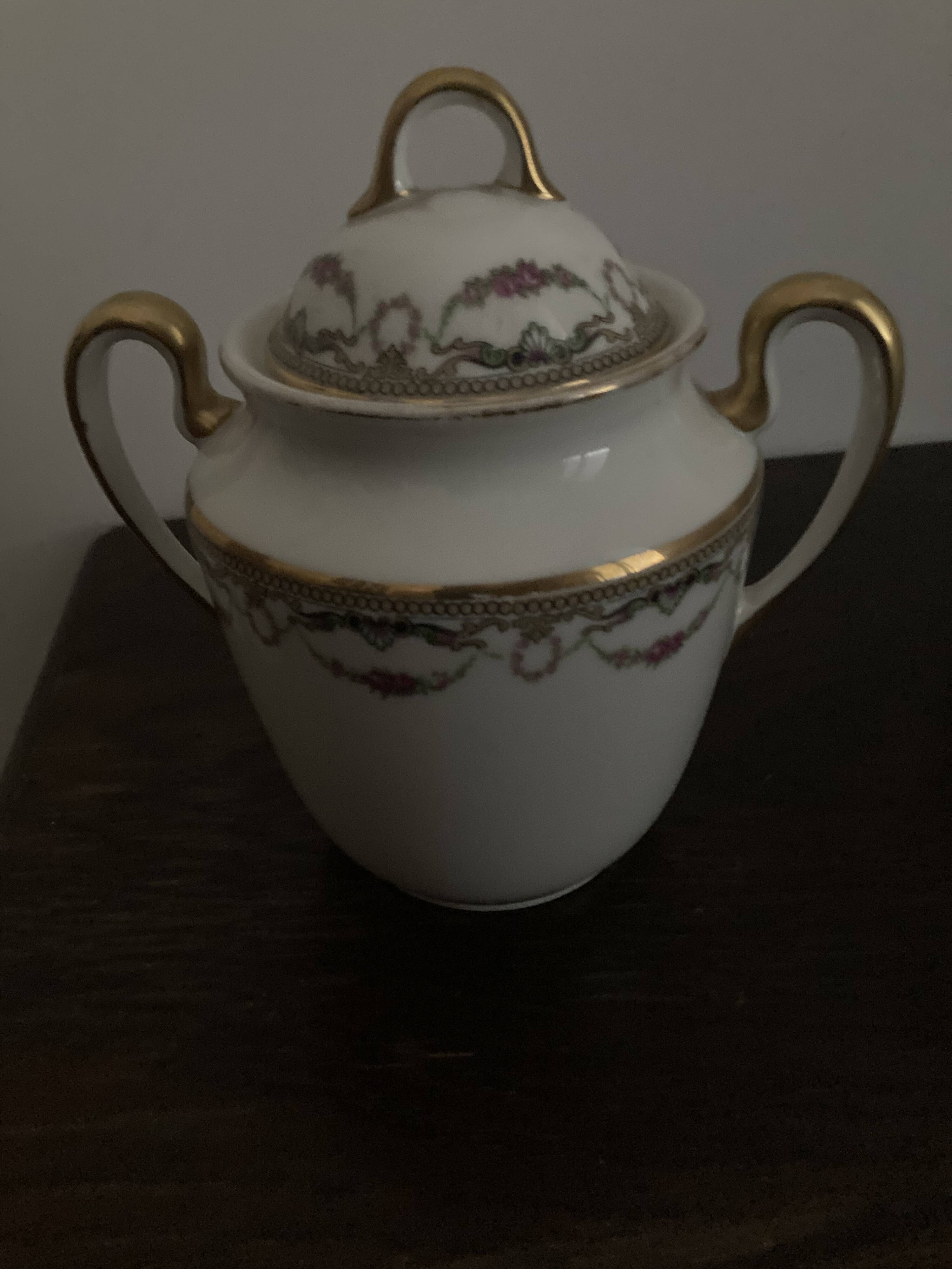 Complete café service porcelain Limoges William Guérin