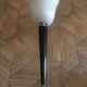 Black lacquered wood and white opaline lamp