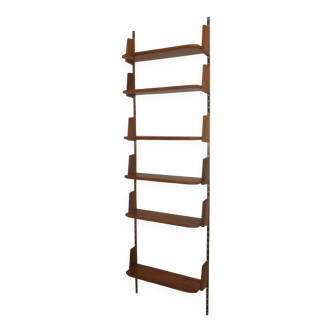 Art Deco modular wall shelf on brass brackets, 1920-30