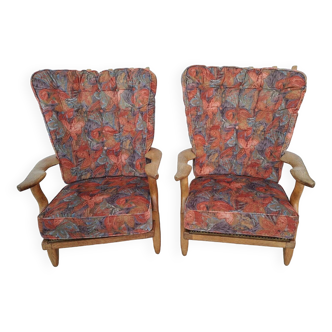 2 Guillerme and Chambron armchairs, Grand Repos model