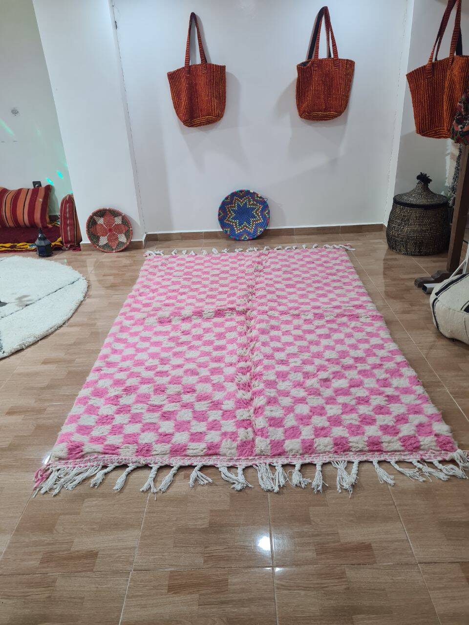 Handmade wool Berber rug 250x150 cm