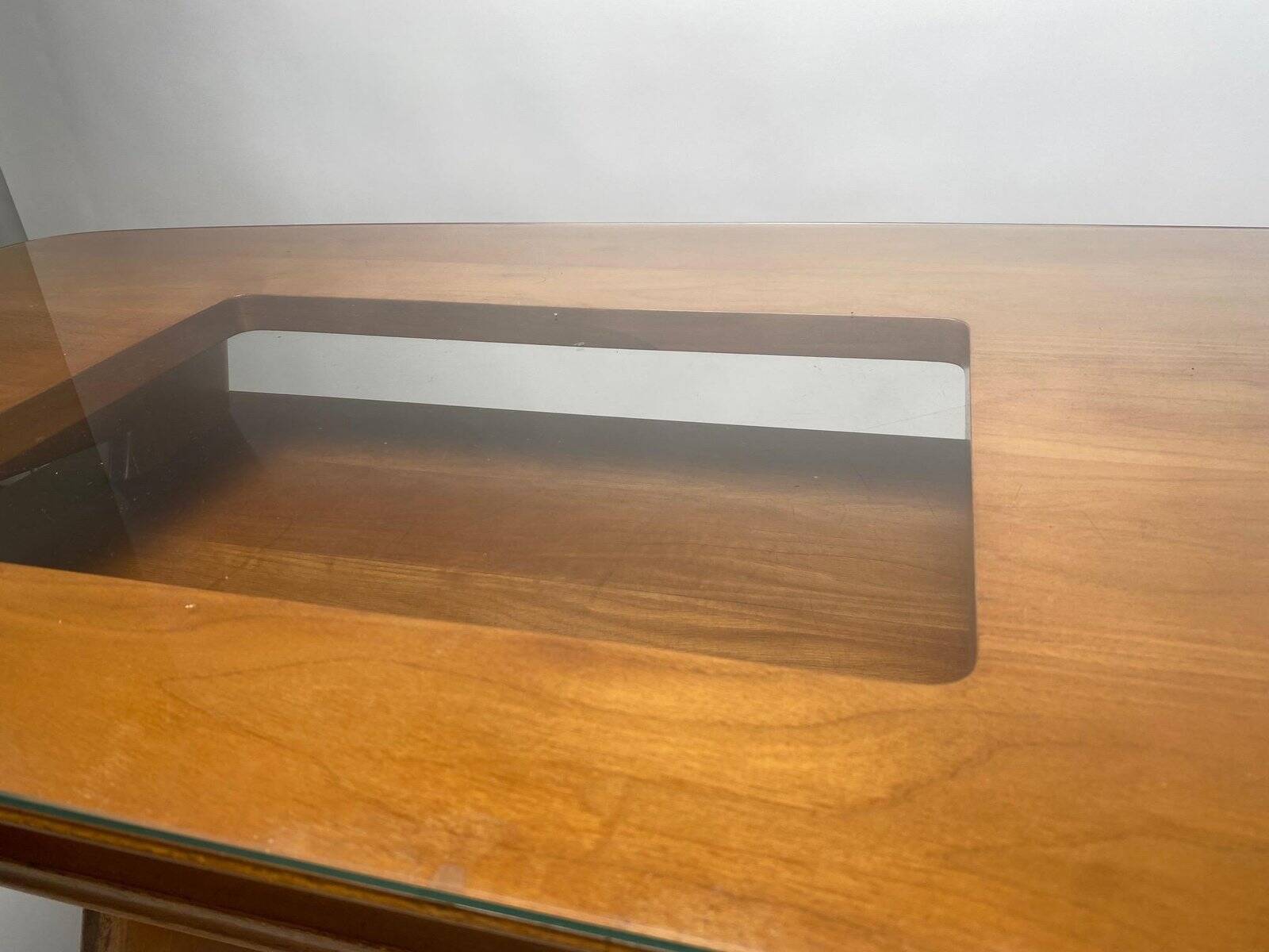 Desk in Wood and Glass attributed to Melchiorre Bega, Italy, 1950s
