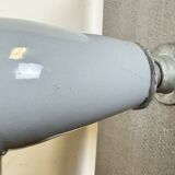 Industrial British Grey Enamel Factory Wall Lamp, 1960s