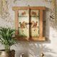 Mirror window Rajasthan in hand-painted bone decor with an ancient horseman from the early 20th century.