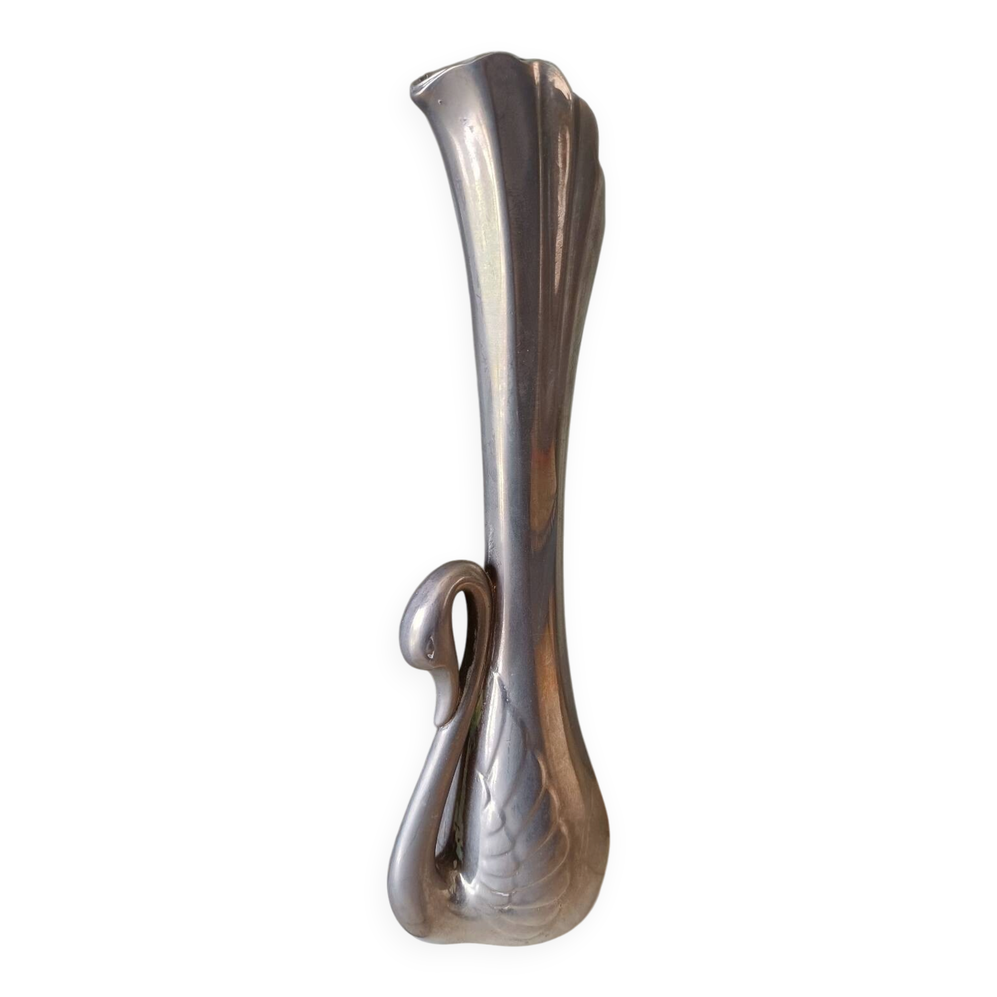 Metal swan soliflore vase