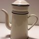 enamelled coffee maker ecru and green