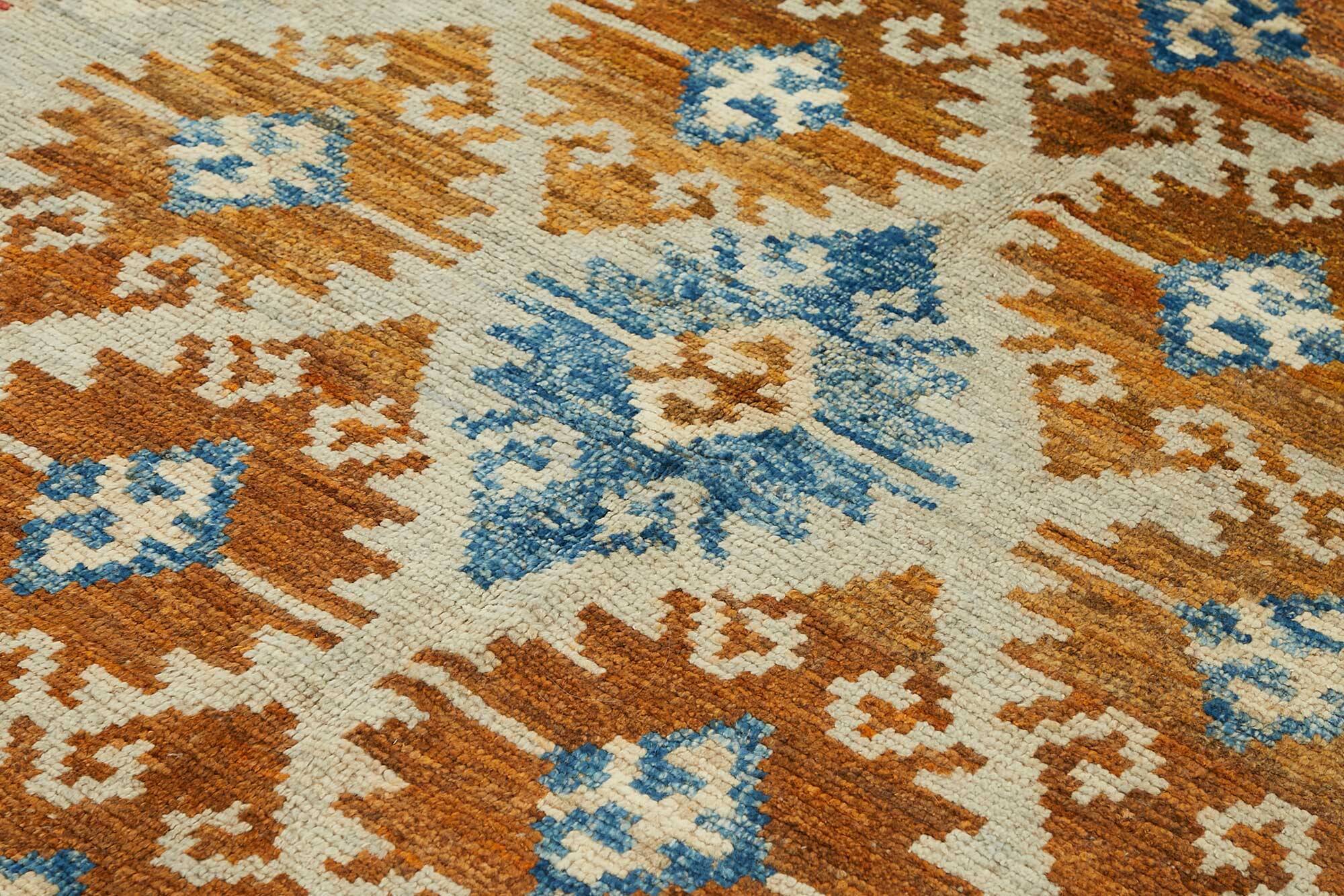 Handwoven Tribal One of a Kind 212 cm x 308 cm Multicolor Wool Carpet