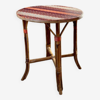 Rattan side table