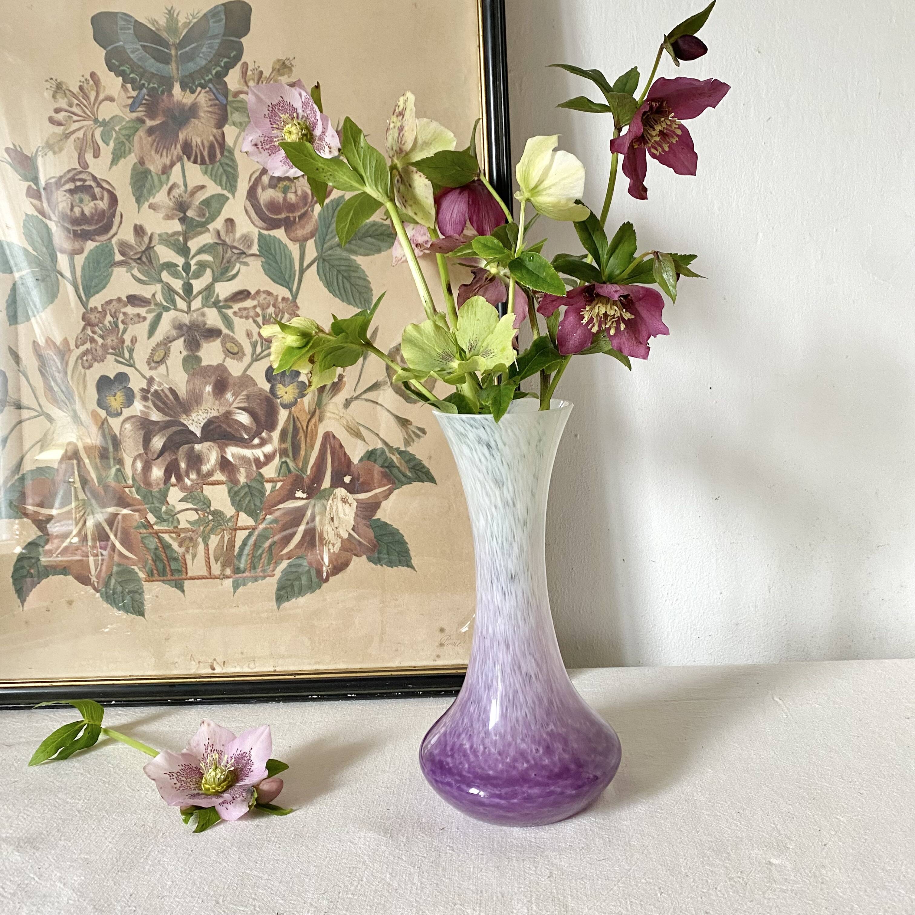 Antique speckled vase in Clichy glass