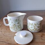 Pot à lait et confiturier Hornsea Fleur. 1970. England