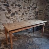 Farm table in solid oak, beech, and pine, early 20th century.