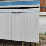 Kitchen cabinet in blue formica 4 doors 4 drawers