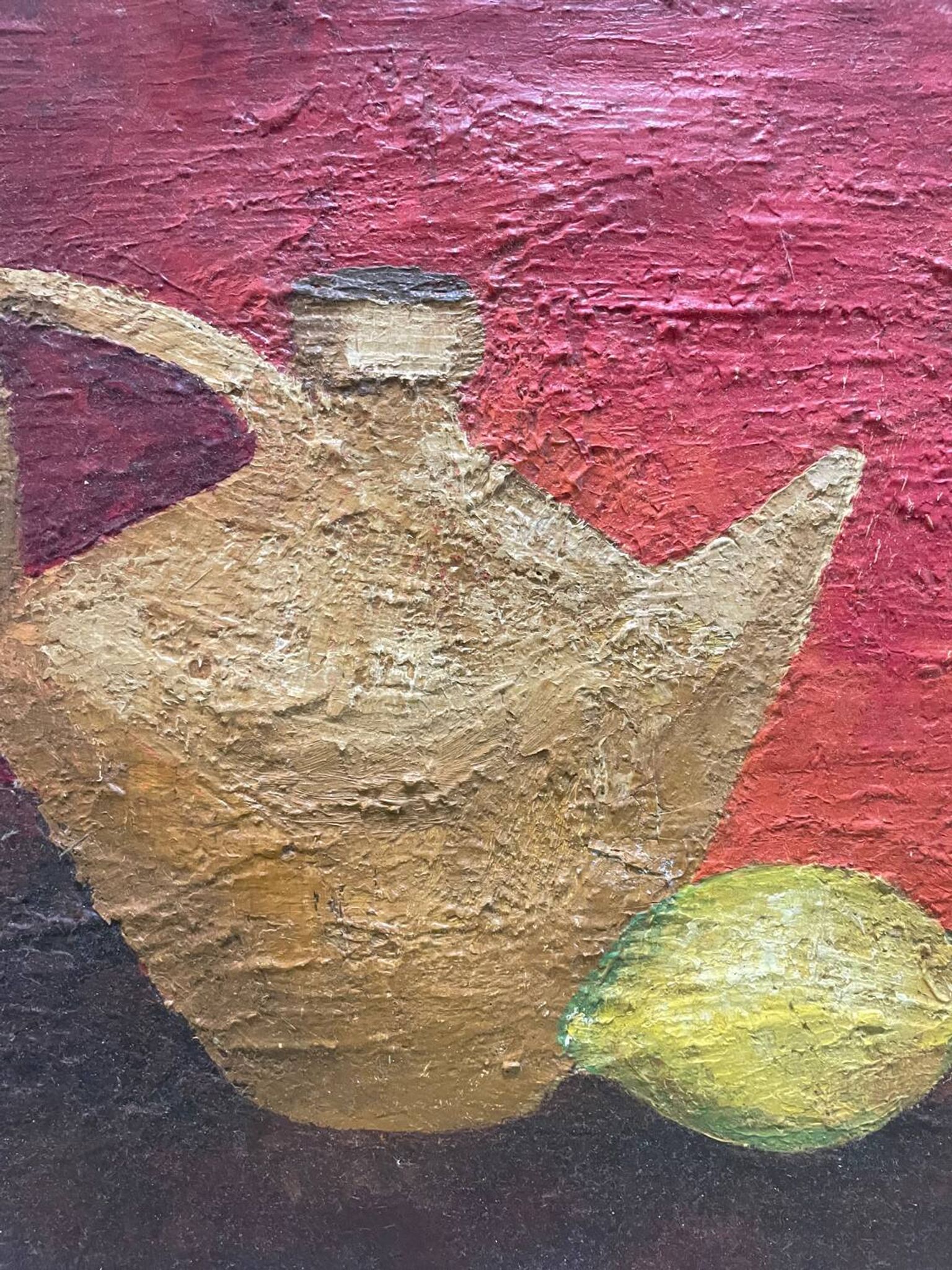 Still life painting with lemon from the 50s