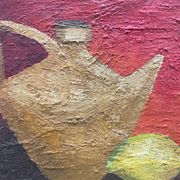 Still life painting with lemon from the 50s