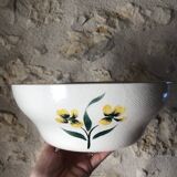Salins France salad bowl with yellow flower decoration