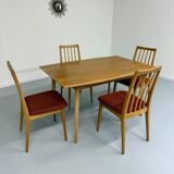Extendable dining table in solid beech, Scandinavian design from the 70s