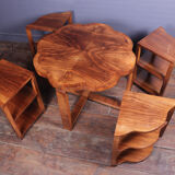 Art deco walnut pull our tables 1930