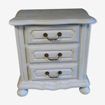 Bedside white patinated beige