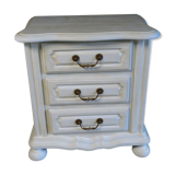 Bedside white patinated beige
