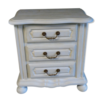 Bedside white patinated beige