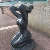 Side coffee table vintage beveled top