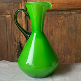 Empoli glass vase/carafe/ewer, 1960s