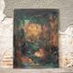 Oil on canvas signed Monique Humbert, large abstract composition, wall painting, interior decoration.