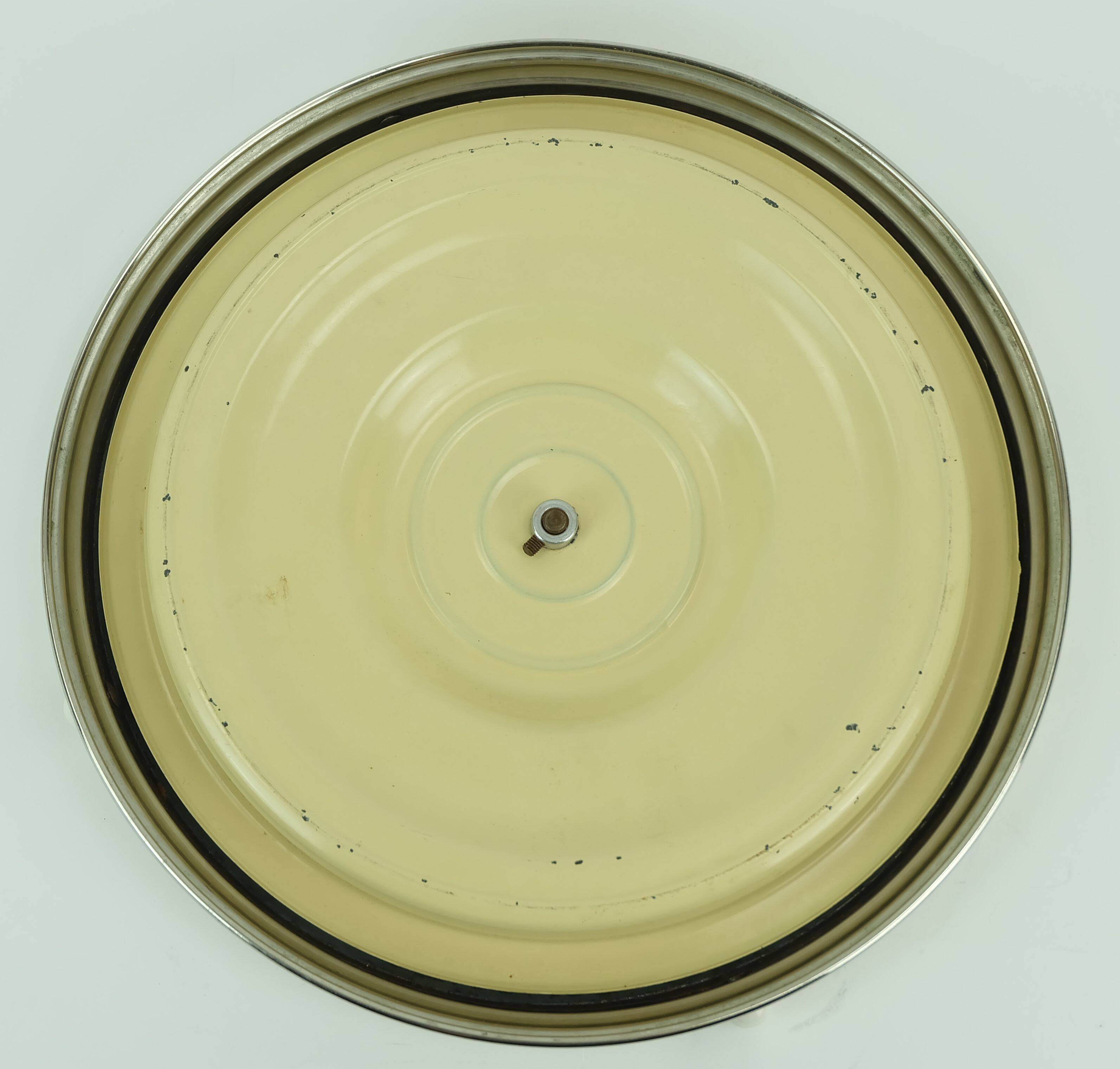 1930s rotatable cake platter glass chrome with pink and purple flower decor