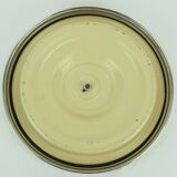 1930s rotatable cake platter glass chrome with pink and purple flower decor