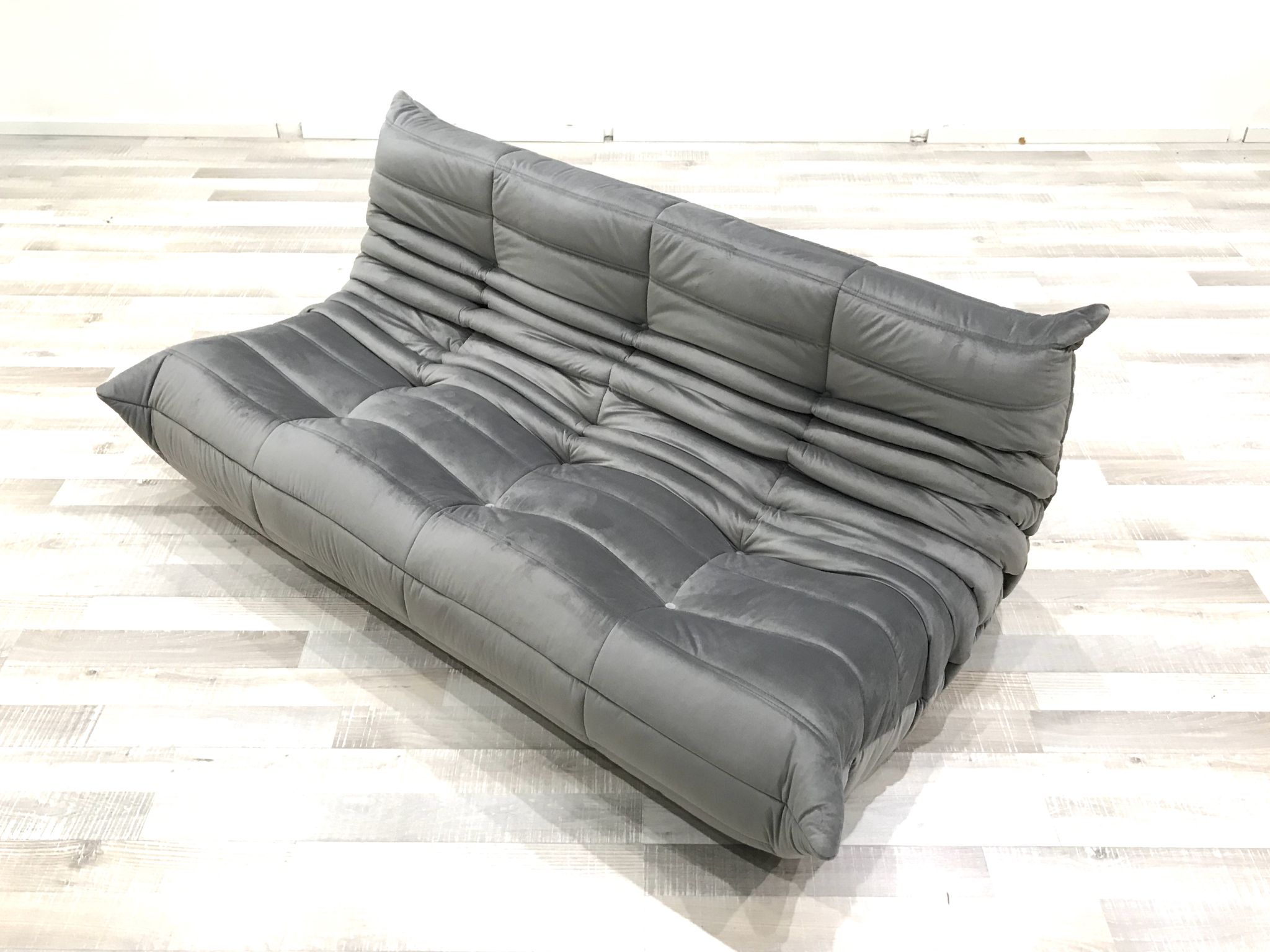Togo in grey velvet by Michel Ducaroy for Ligne Roset