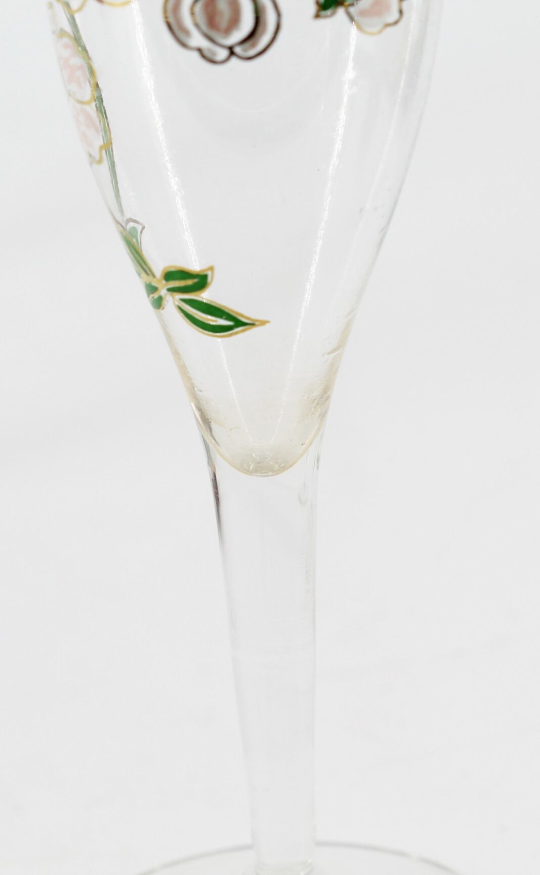 Lot de 3 flûtes en verre avec fleurs