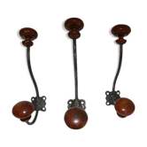 3 peg wearing coat wood and metal iron