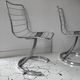 Pair of vintage chairs, chrome metal, France 1970