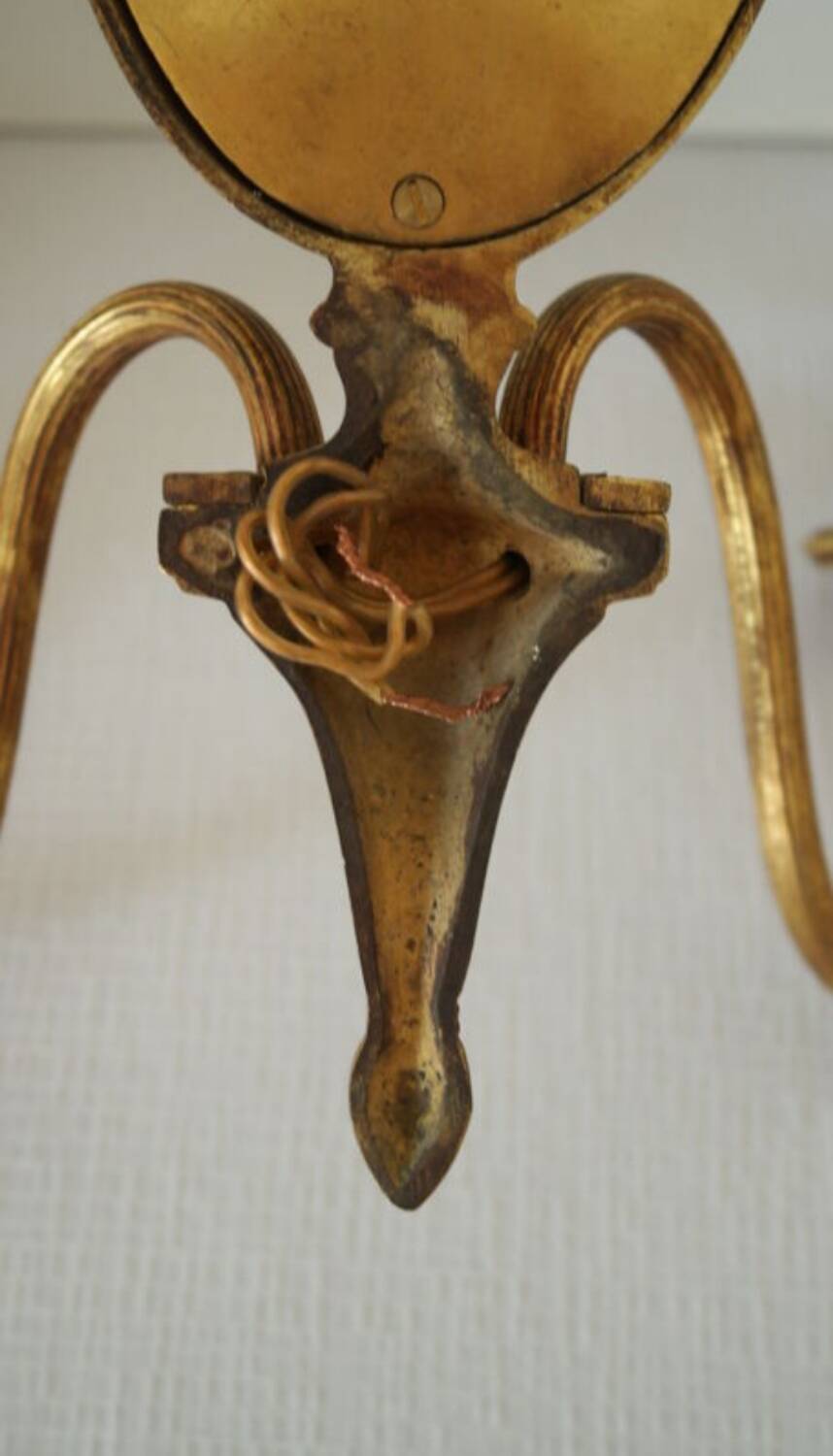 Paire d'appliques en bronze style Louis XVI Lucien Gau