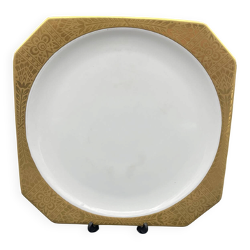 Elegant square plate in porcelain from Hutschenreuther Selb, probably