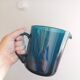 Petrol blue glass carafe