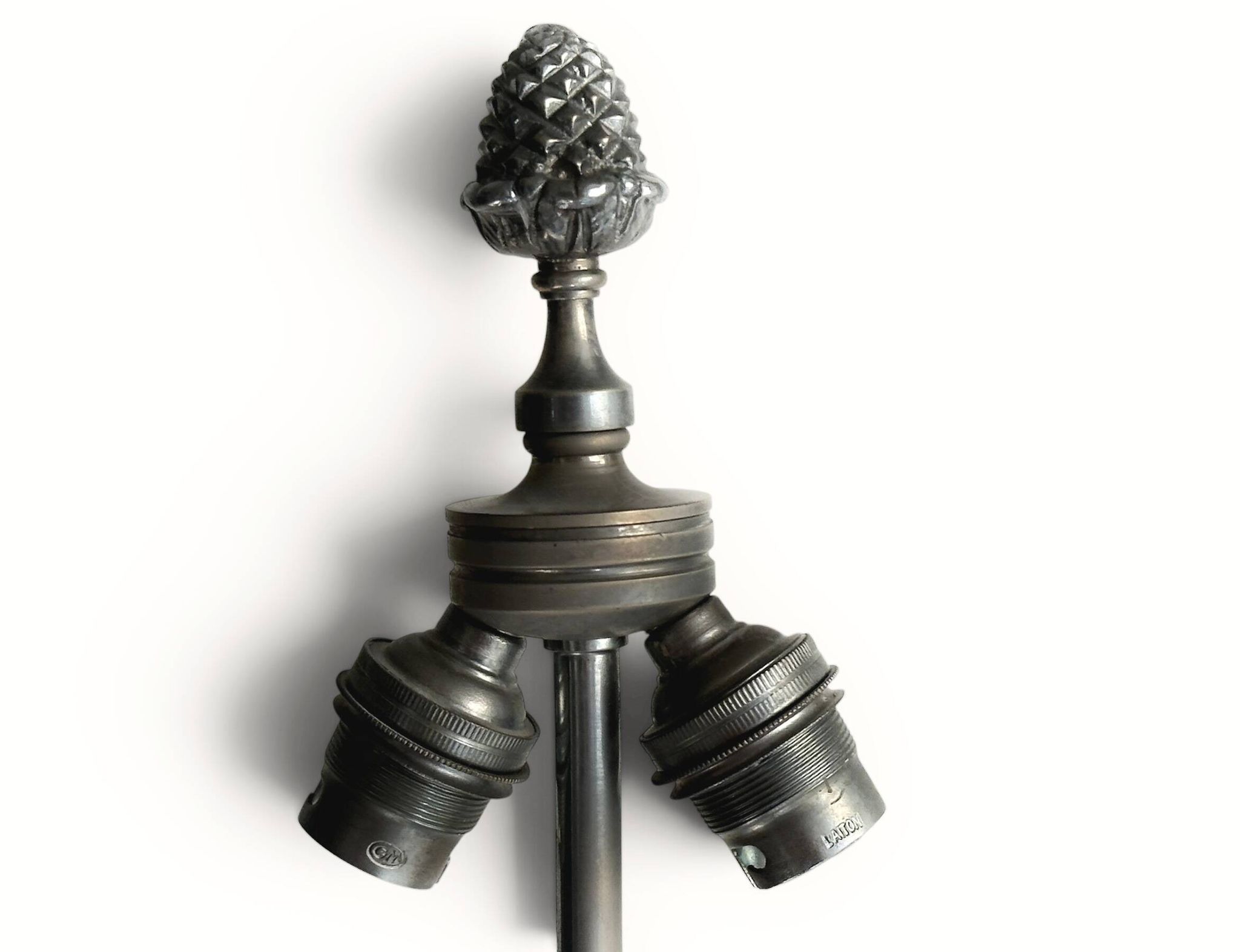 Pineapple lamp in chrome and amber Bakelite, style of Maison Charles - 1970.