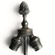 Pineapple lamp in chrome and amber Bakelite, style of Maison Charles - 1970.