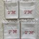 4 antique tea towels - honeycomb - monogrammed JM