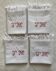 4 antique tea towels - honeycomb - monogrammed JM