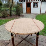 Table à manger bois et rotin