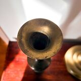Vase Vintage en laiton gravé