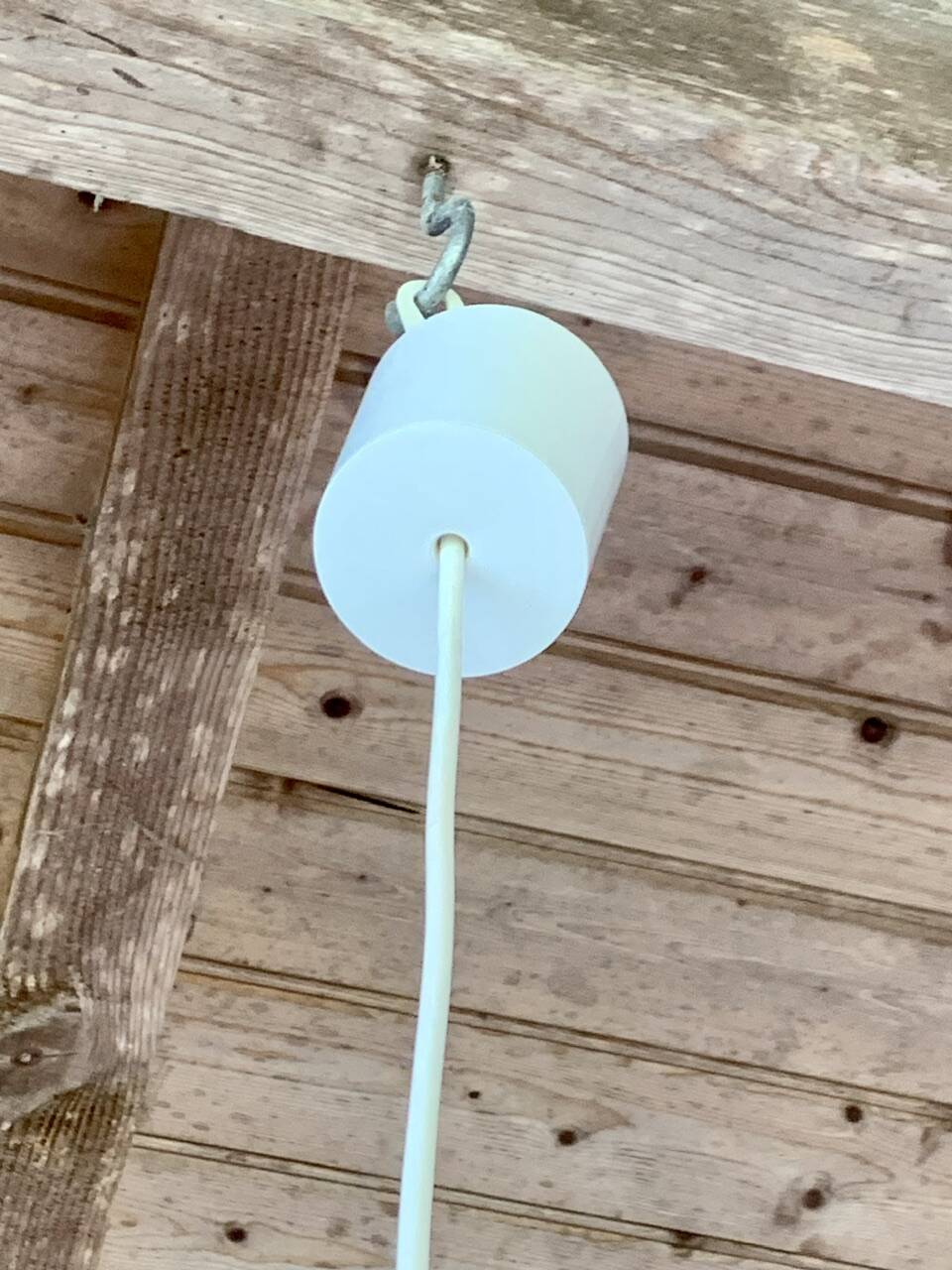 Scandinavian Pendant Lamp in Teak and Opaline, Circa 60´s