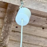 Scandinavian Pendant Lamp in Teak and Opaline, Circa 60´s